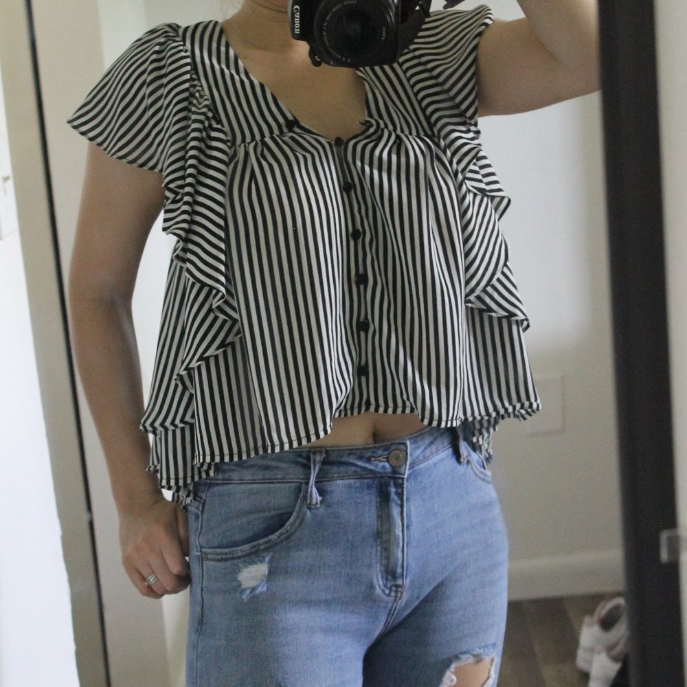 Black And White Blouse